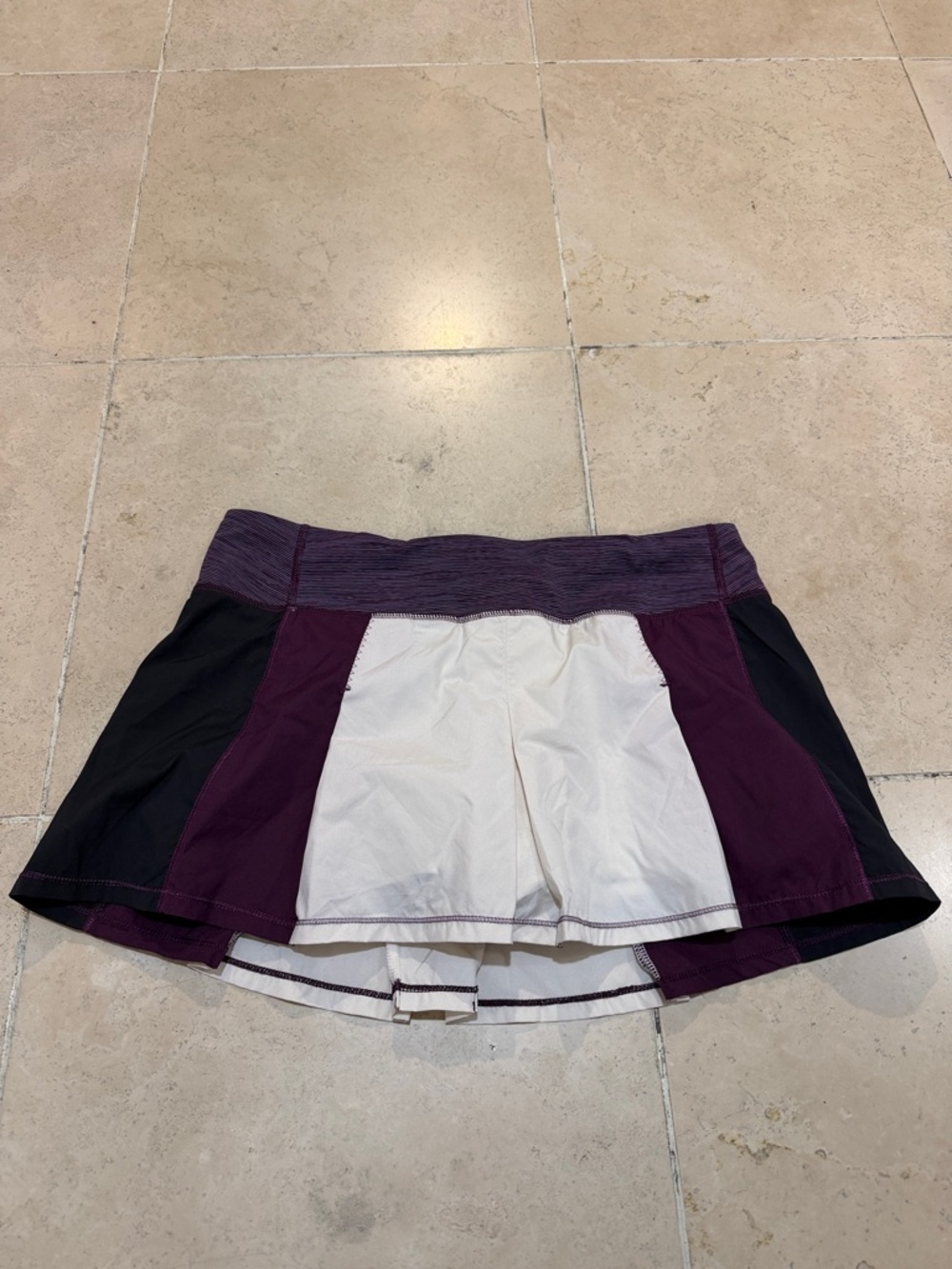 lululemon athletica Plum, White & Black Athletic Skort